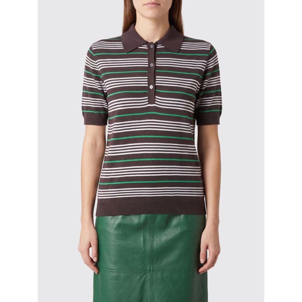 Striped Knit Polo Shirt P.A.R.O.S.H. In A Wool, Silk And Cashmere Blend